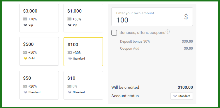 Binomo Bonus fuq Depożitu - Sa 70%