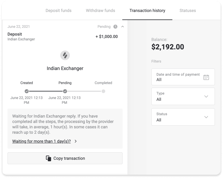 Wpłać środki w Binomo za pomocą karty bankowej