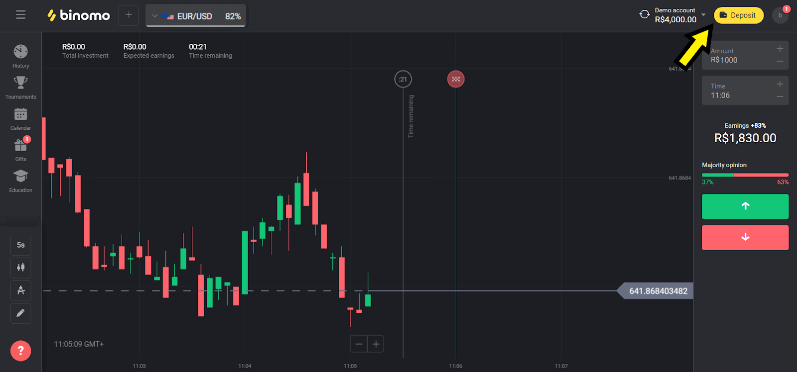 Внесите средства на Binomo через интернет-банкинг в Бразилии (Bank Transer, Paylivre, Loterica, Itau, Boleto Rapido) и электронные кошельки (Picpay, Astropay, Banco do Brasil, Santander, Bradesco, Neteller, Skrill, WebMoney, Advcash)