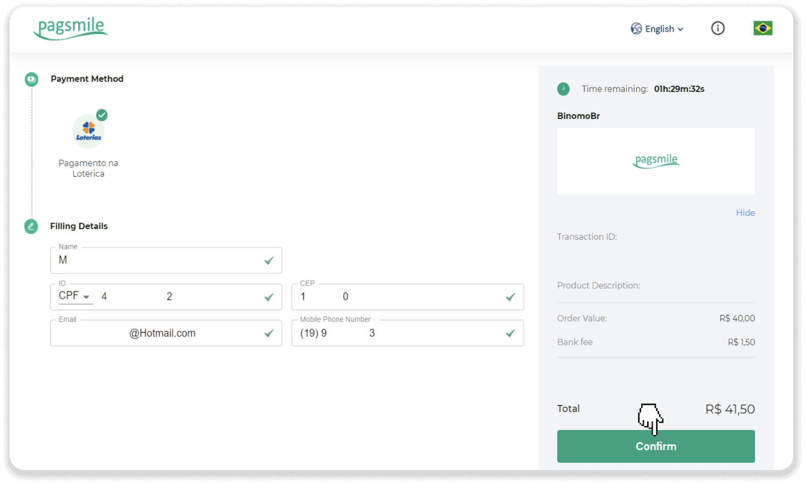 Depoze Lajan sou Binomo atravè Bank Entènèt Brezil (Bank Transer, Paylivre, Loterica, Itau, Boleto Rapido) ak E-bous (Picpay, Astropay, Banco do Brasil, Santander, Bradesco, Neteller, Skrill, WebMoney, Advcash)