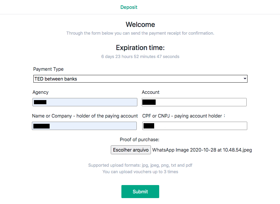 Depoze Lajan sou Binomo atravè Bank Entènèt Brezil (Bank Transer, Paylivre, Loterica, Itau, Boleto Rapido) ak E-bous (Picpay, Astropay, Banco do Brasil, Santander, Bradesco, Neteller, Skrill, WebMoney, Advcash)