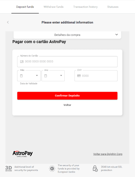 Deposit Funds on Binomo via E-wallets (Webmoney WMZ, Picpay, Neteller, Astropay, Cash U, Skrill, ADV cash, AstroPay Card, Perfect Money)