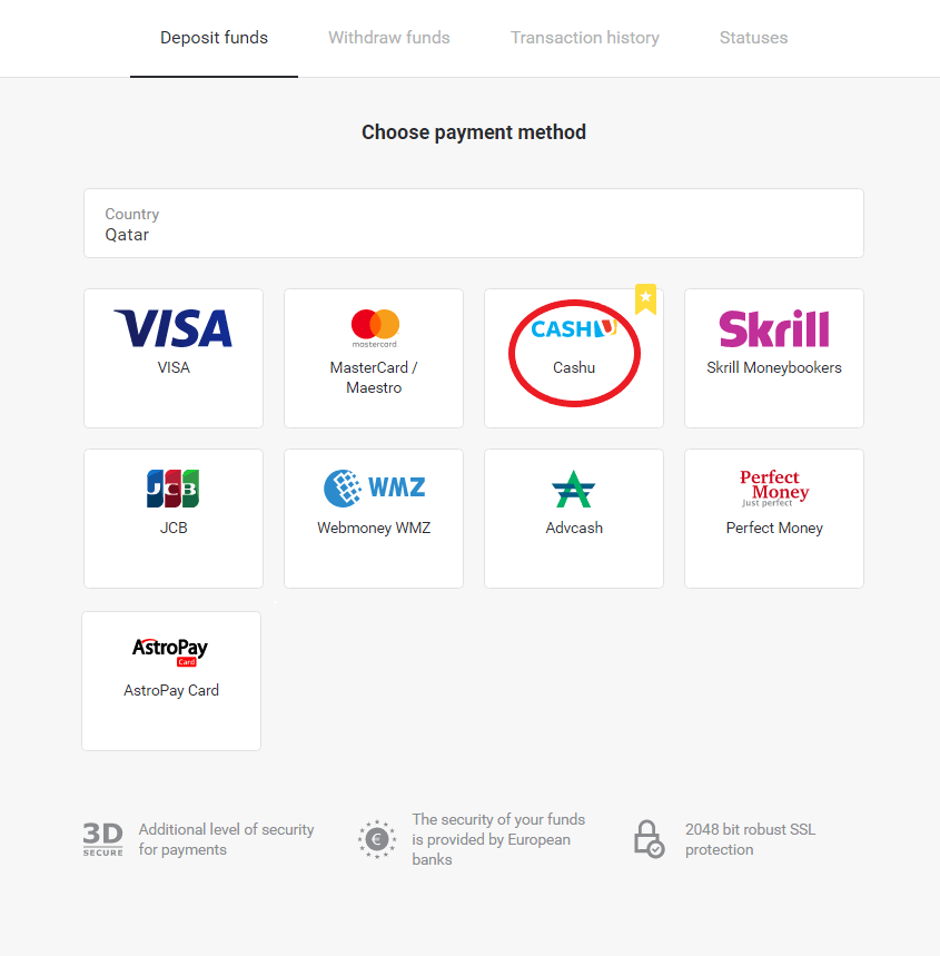 Deposit Funds on Binomo via E-wallets (Webmoney WMZ, Picpay, Neteller, Astropay, Cash U, Skrill, ADV cash, AstroPay Card, Perfect Money)