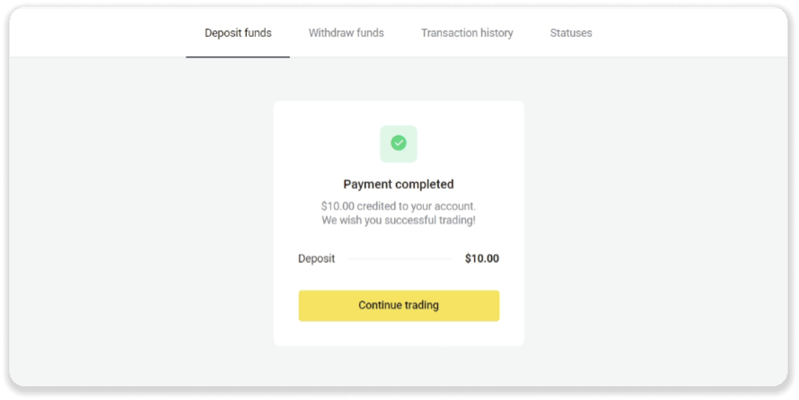 إيداع الأموال على Binomo عبر المحافظ الإلكترونية (Webmoney WMZ، Picpay، Neteller، Astropay، Cash U، Skrill، ADV Cash، AstroPay Card، Perfect Money)