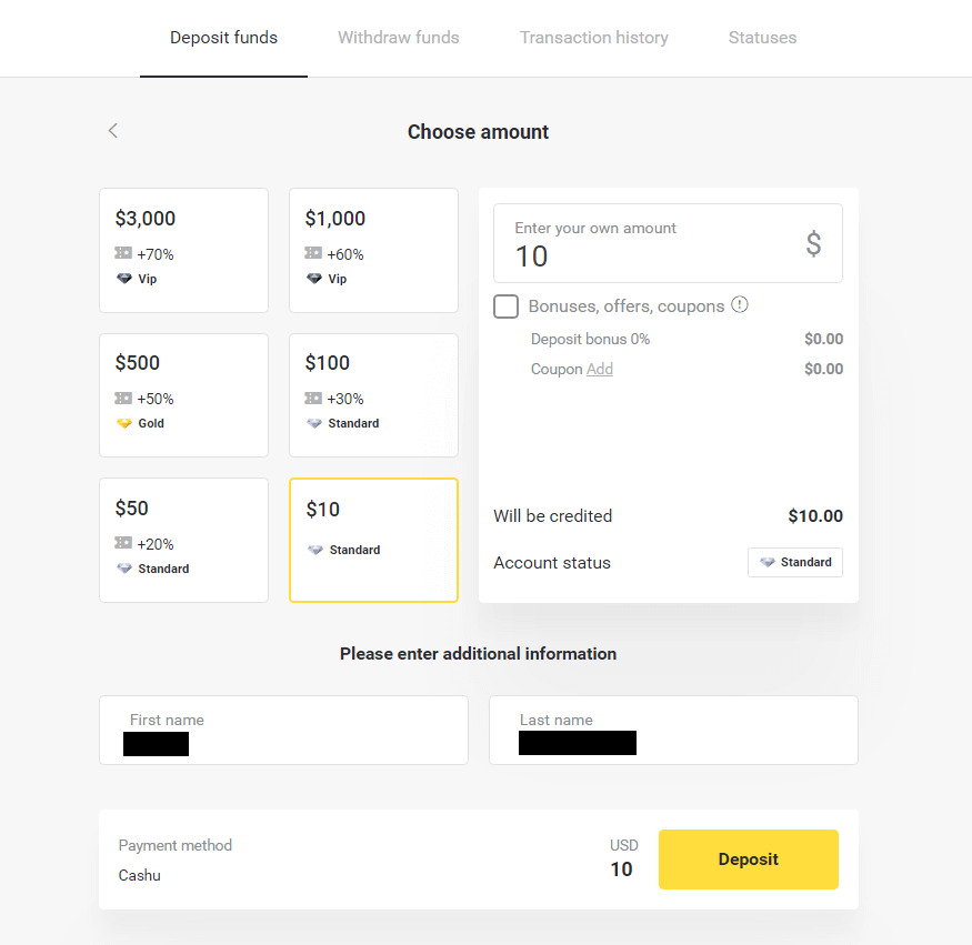 إيداع الأموال على Binomo عبر المحافظ الإلكترونية (Webmoney WMZ، Picpay، Neteller، Astropay، Cash U، Skrill، ADV Cash، AstroPay Card، Perfect Money)