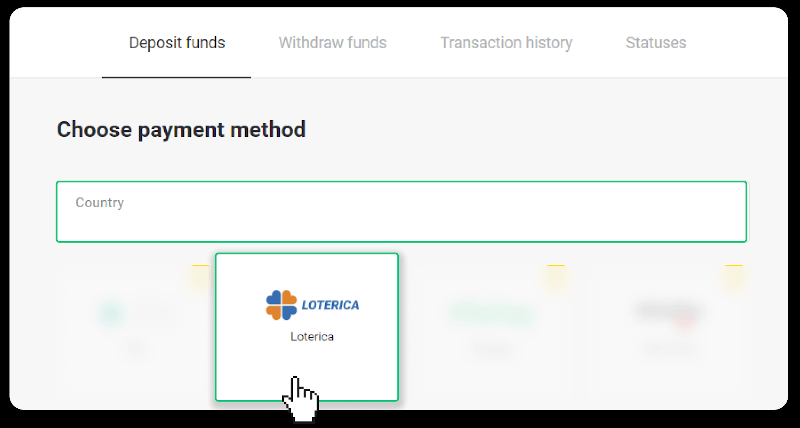 Внесите средства посредством банковского перевода (Itau, PicPay, Loterica, Boleto Rapido, Paylivre, Pagsmile, Bradesco, Santander) на Binomo