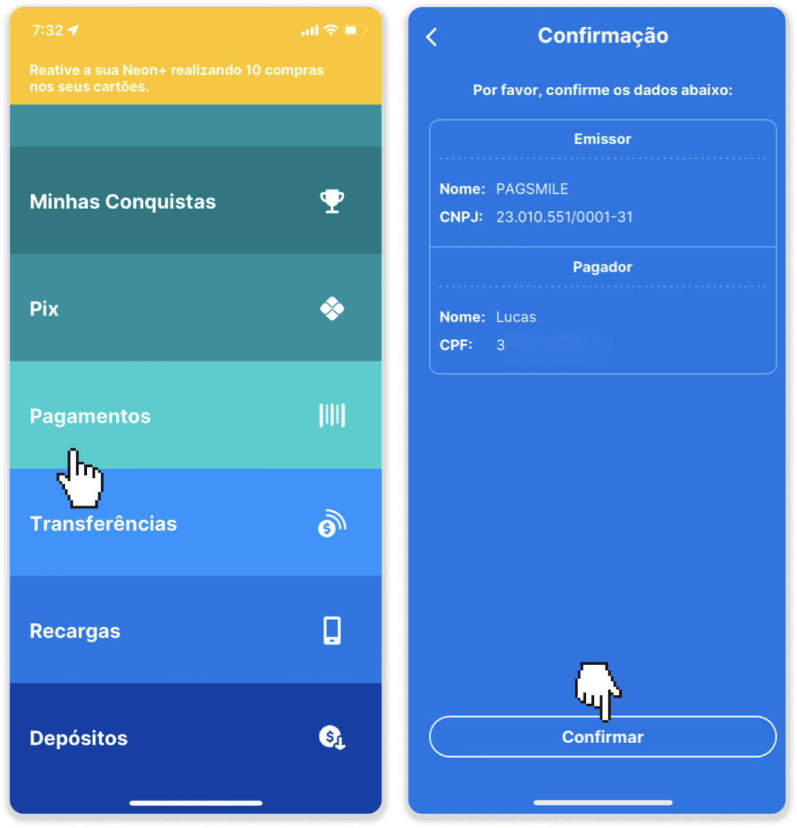 Внесите средства посредством банковского перевода (Itau, PicPay, Loterica, Boleto Rapido, Paylivre, Pagsmile, Bradesco, Santander) на Binomo