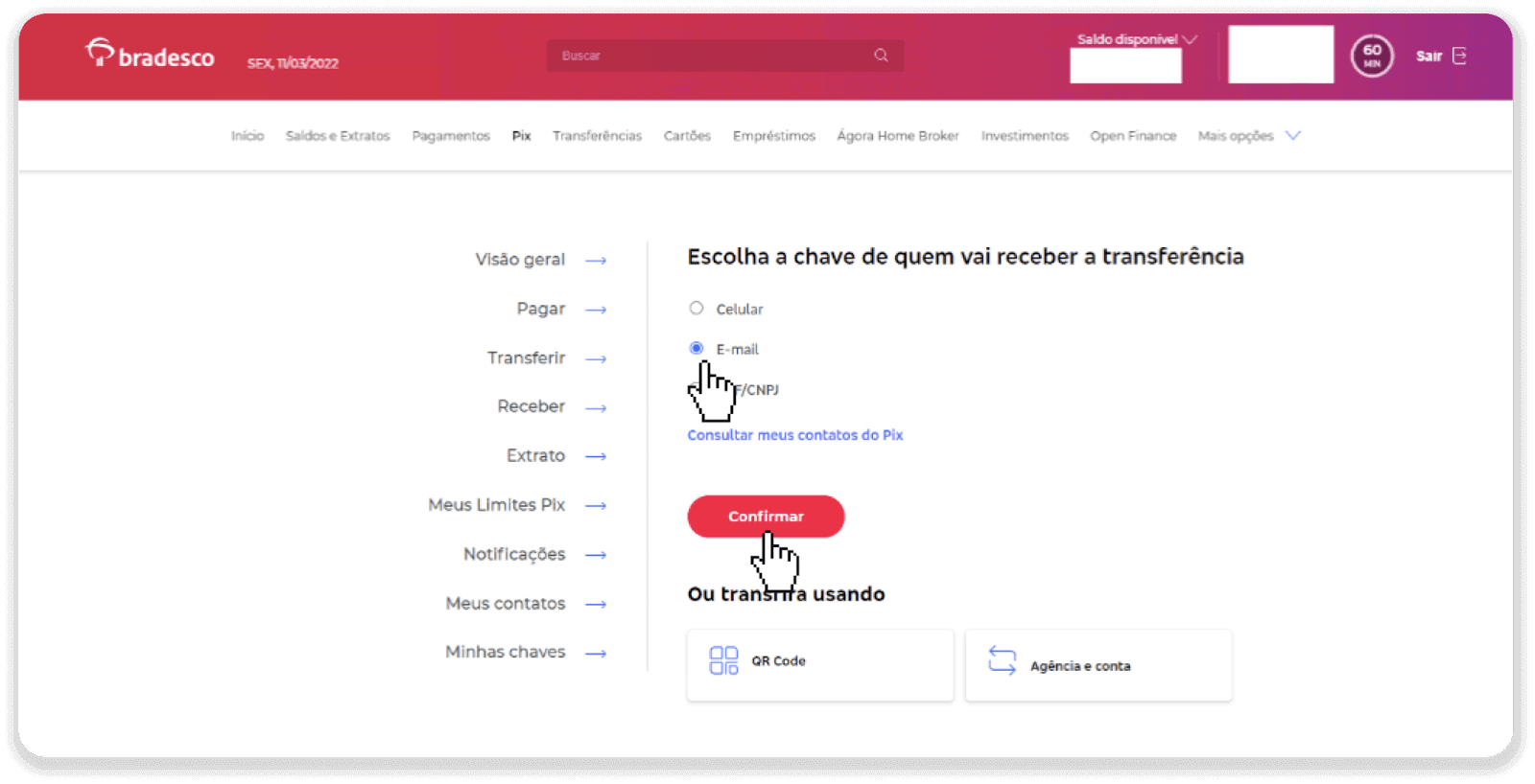Внесите средства посредством банковского перевода (Itau, PicPay, Loterica, Boleto Rapido, Paylivre, Pagsmile, Bradesco, Santander) на Binomo