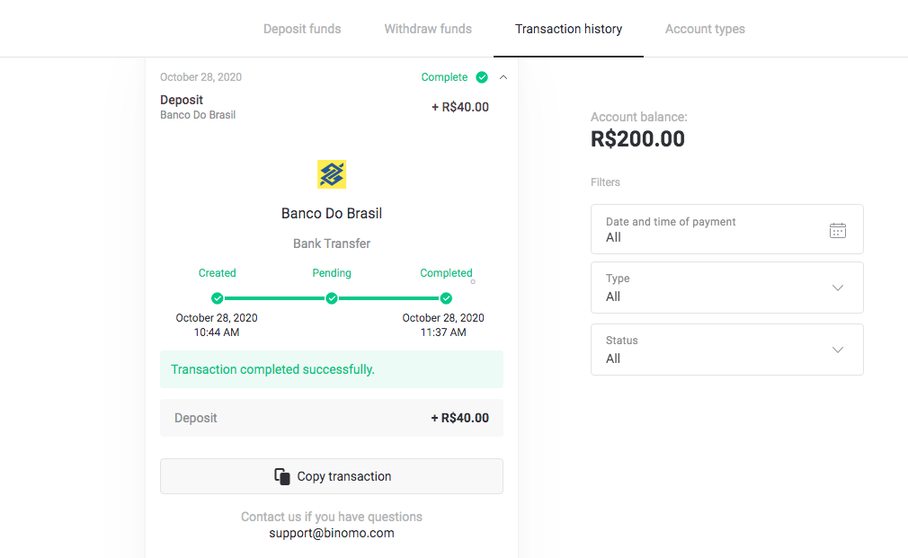 Deposit Funds in Binomo via Brazil Bank Transfer (Paylivre, Loterica, Itau, Banco do Brasil, Santander, Bradesco, Boleto)