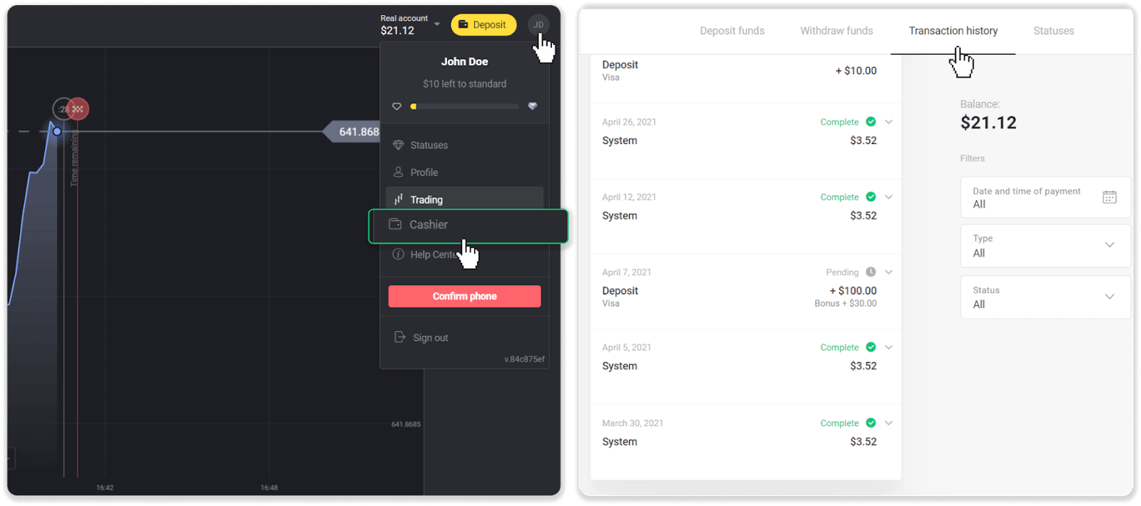 Come accedere e depositare fondi su Binomo Come accedere e depositare fondi su Binomo