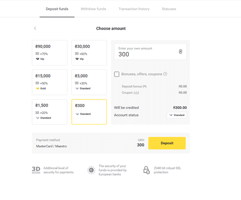 Jak zarejestrować się i zdeponować środki w Binomo