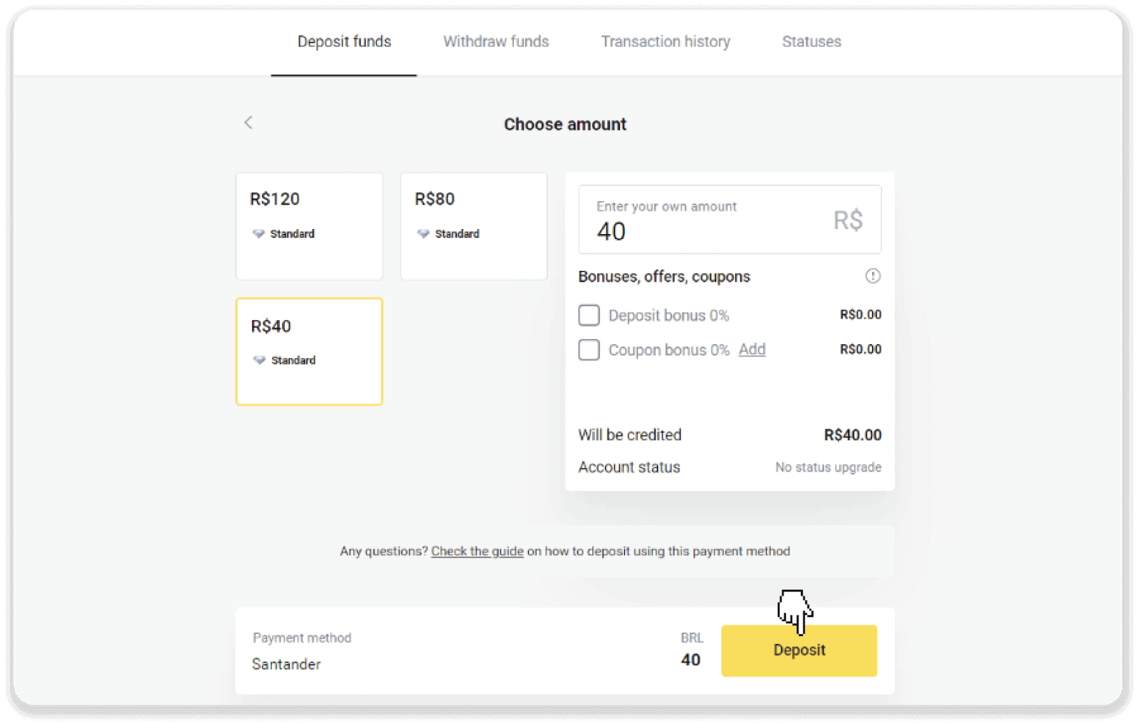 Com registrar-se i dipositar fons a Binomo