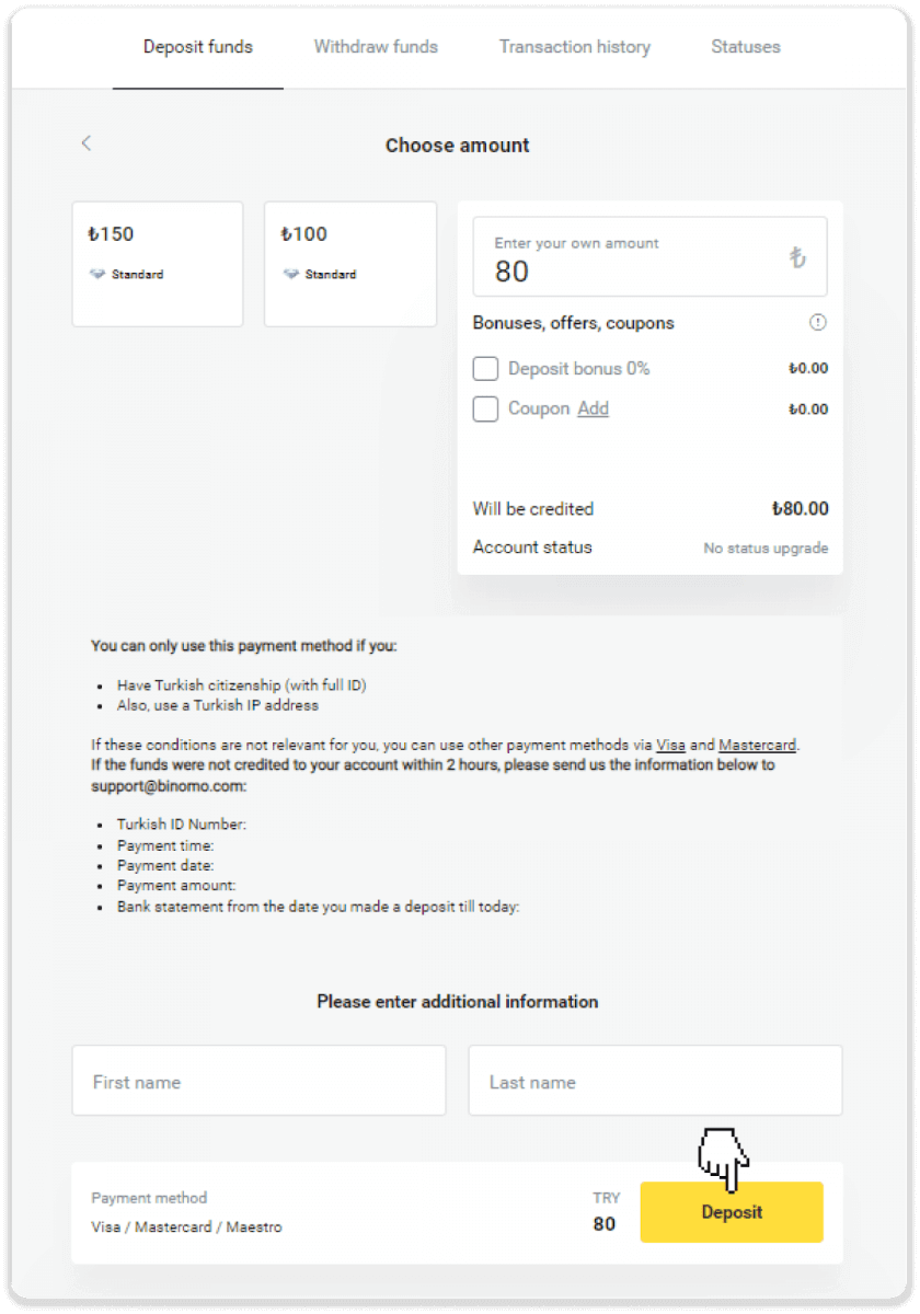 Com registrar-se i dipositar fons a Binomo