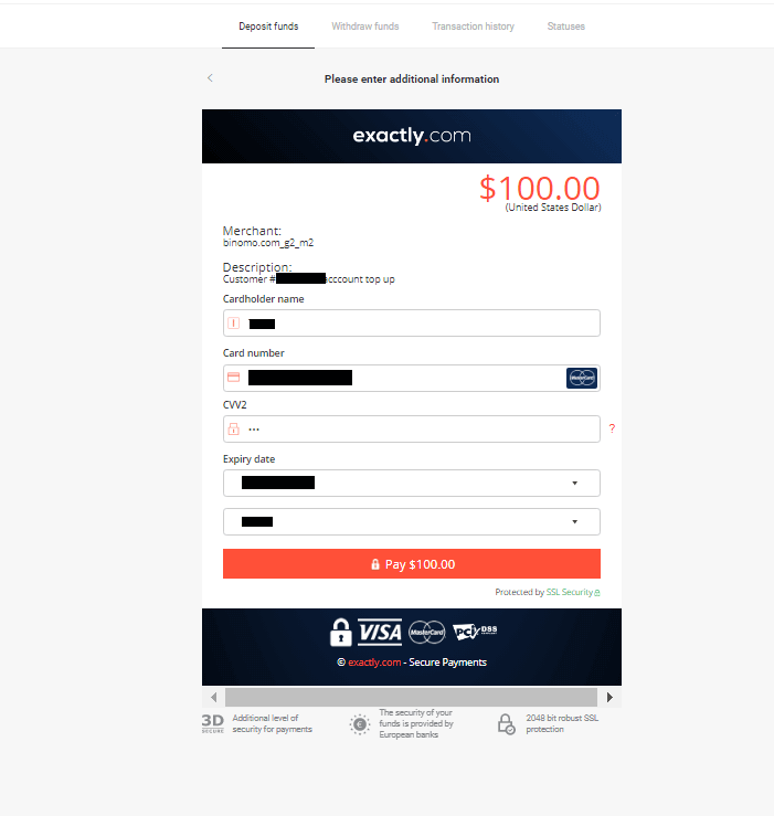 Com registrar-se i dipositar fons a Binomo