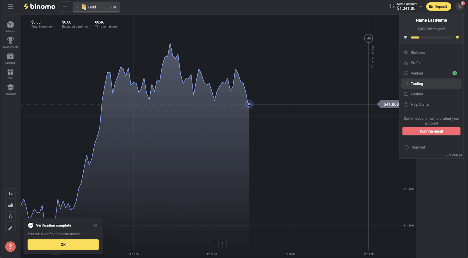 How to Verify Account on Binomo