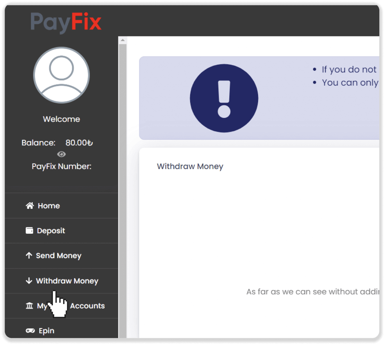 Kako povući sredstva sa Binomo na moj E-novčanik (Payfix, Webmoney WMZ, Tpaga, Perfect Money, ADV cash, PayTM, Globe Pay, AstroPay, Jeton Wallet)