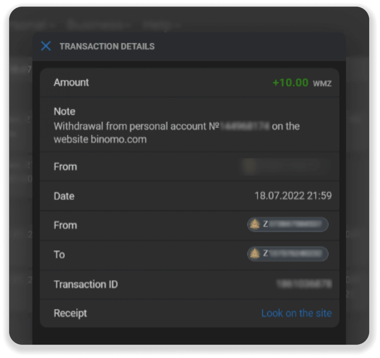 Kako povući sredstva sa Binomo na moj E-novčanik (Payfix, Webmoney WMZ, Tpaga, Perfect Money, ADV cash, PayTM, Globe Pay, AstroPay, Jeton Wallet)