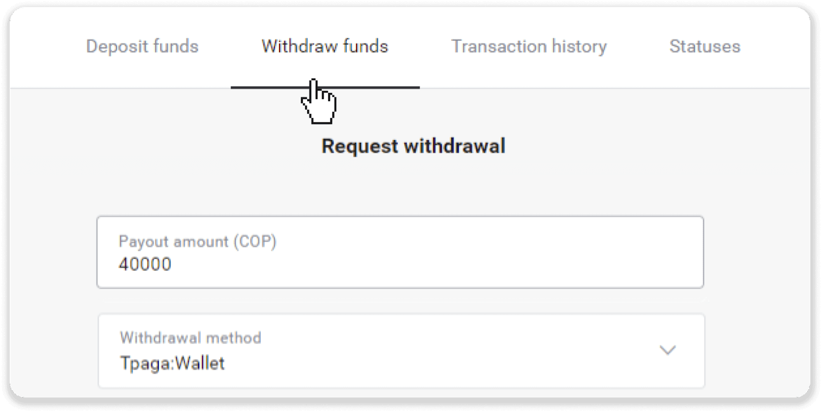 Kako povući sredstva sa Binomo na moj E-novčanik (Payfix, Webmoney WMZ, Tpaga, Perfect Money, ADV cash, PayTM, Globe Pay, AstroPay, Jeton Wallet)