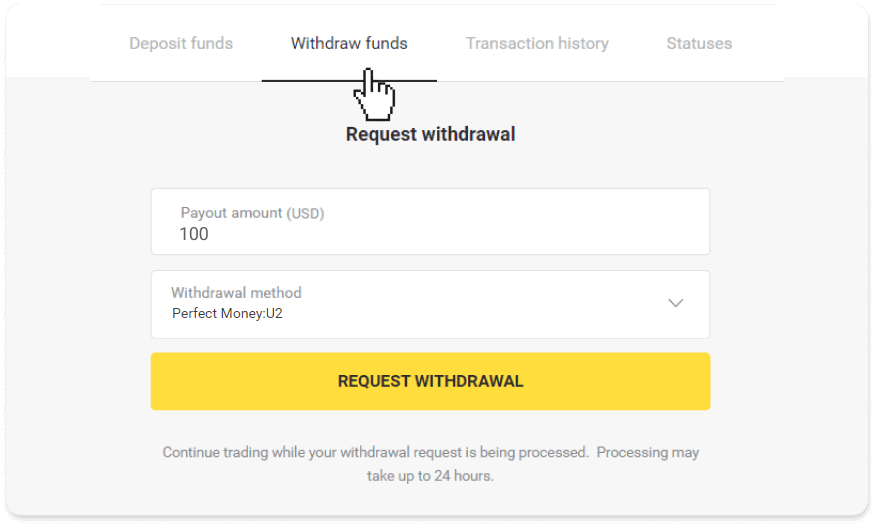 Kako povući sredstva sa Binomo na moj E-novčanik (Payfix, Webmoney WMZ, Tpaga, Perfect Money, ADV cash, PayTM, Globe Pay, AstroPay, Jeton Wallet)