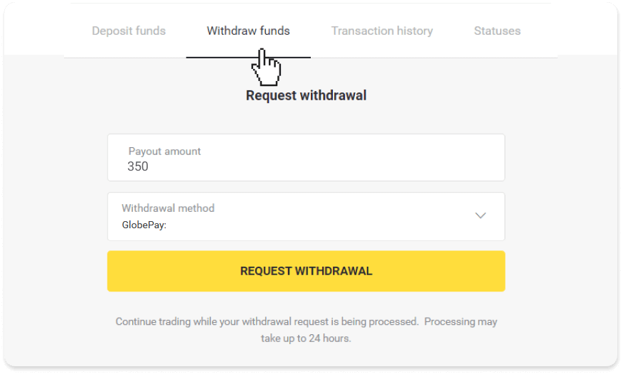 Kako povući sredstva sa Binomo na moj E-novčanik (Payfix, Webmoney WMZ, Tpaga, Perfect Money, ADV cash, PayTM, Globe Pay, AstroPay, Jeton Wallet)