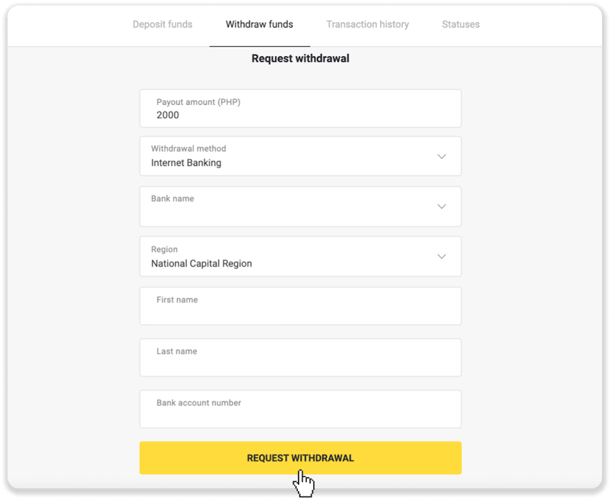Binomo இல் எனது வங்கிக் கணக்கிற்கு (வங்கி பரிமாற்றம், இணைய வங்கியியல், IMPS வங்கி பரிமாற்றம், NEFT வங்கி பரிமாற்றம், இந்திய பரிவர்த்தனையாளர், நெட்பேங்கிங், மெய்நிகர் கணக்கு, CEPbank, PIX) நிதிகளை எடுப்பது எப்படி