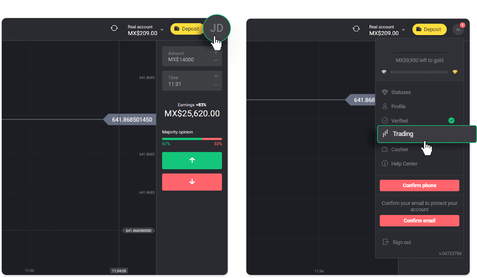 Binomo இல் எனது வங்கிக் கணக்கிற்கு (வங்கி பரிமாற்றம், இணைய வங்கியியல், IMPS வங்கி பரிமாற்றம், NEFT வங்கி பரிமாற்றம், இந்திய பரிவர்த்தனையாளர், நெட்பேங்கிங், மெய்நிகர் கணக்கு, CEPbank, PIX) நிதிகளை எடுப்பது எப்படி