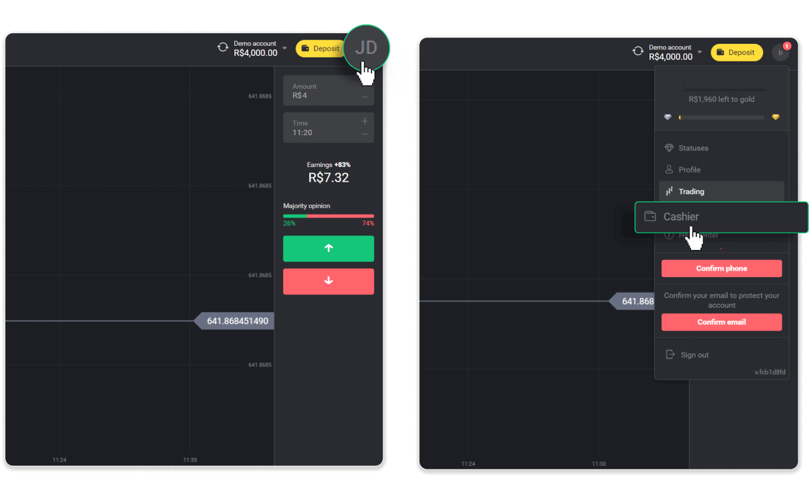 Binomo இல் எனது வங்கிக் கணக்கிற்கு (வங்கி பரிமாற்றம், இணைய வங்கியியல், IMPS வங்கி பரிமாற்றம், NEFT வங்கி பரிமாற்றம், இந்திய பரிவர்த்தனையாளர், நெட்பேங்கிங், மெய்நிகர் கணக்கு, CEPbank, PIX) நிதிகளை எடுப்பது எப்படி