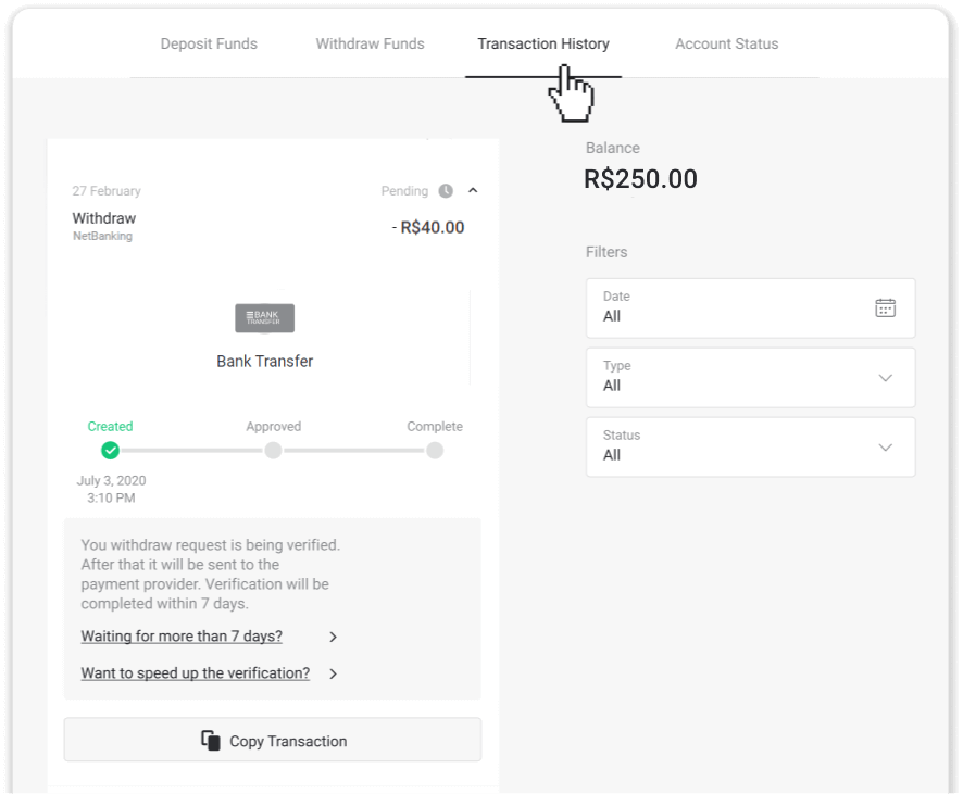Binomo இல் எனது வங்கிக் கணக்கிற்கு (வங்கி பரிமாற்றம், இணைய வங்கியியல், IMPS வங்கி பரிமாற்றம், NEFT வங்கி பரிமாற்றம், இந்திய பரிவர்த்தனையாளர், நெட்பேங்கிங், மெய்நிகர் கணக்கு, CEPbank, PIX) நிதிகளை எடுப்பது எப்படி