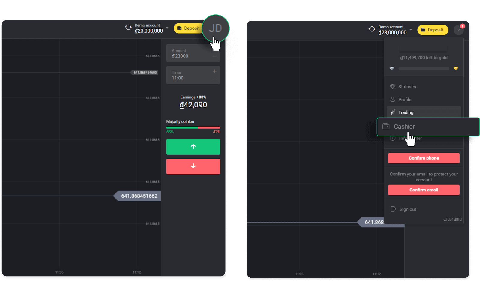 Binomo இல் எனது வங்கிக் கணக்கிற்கு (வங்கி பரிமாற்றம், இணைய வங்கியியல், IMPS வங்கி பரிமாற்றம், NEFT வங்கி பரிமாற்றம், இந்திய பரிவர்த்தனையாளர், நெட்பேங்கிங், மெய்நிகர் கணக்கு, CEPbank, PIX) நிதிகளை எடுப்பது எப்படி