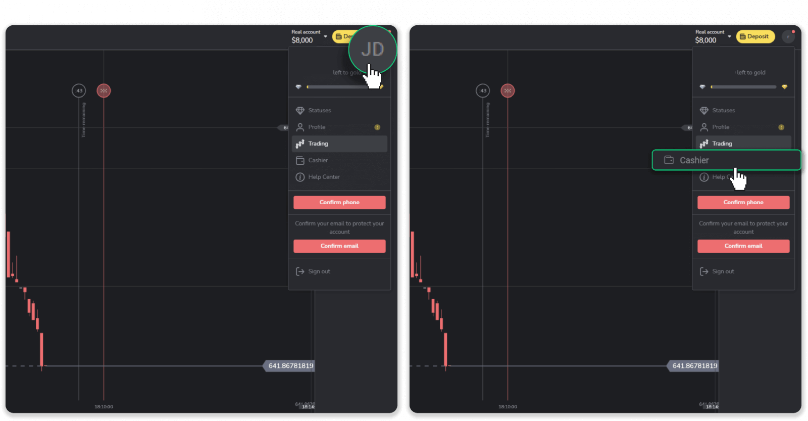 Binomo இல் எனது வங்கிக் கணக்கிற்கு (வங்கி பரிமாற்றம், இணைய வங்கியியல், IMPS வங்கி பரிமாற்றம், NEFT வங்கி பரிமாற்றம், இந்திய பரிவர்த்தனையாளர், நெட்பேங்கிங், மெய்நிகர் கணக்கு, CEPbank, PIX) நிதிகளை எடுப்பது எப்படி