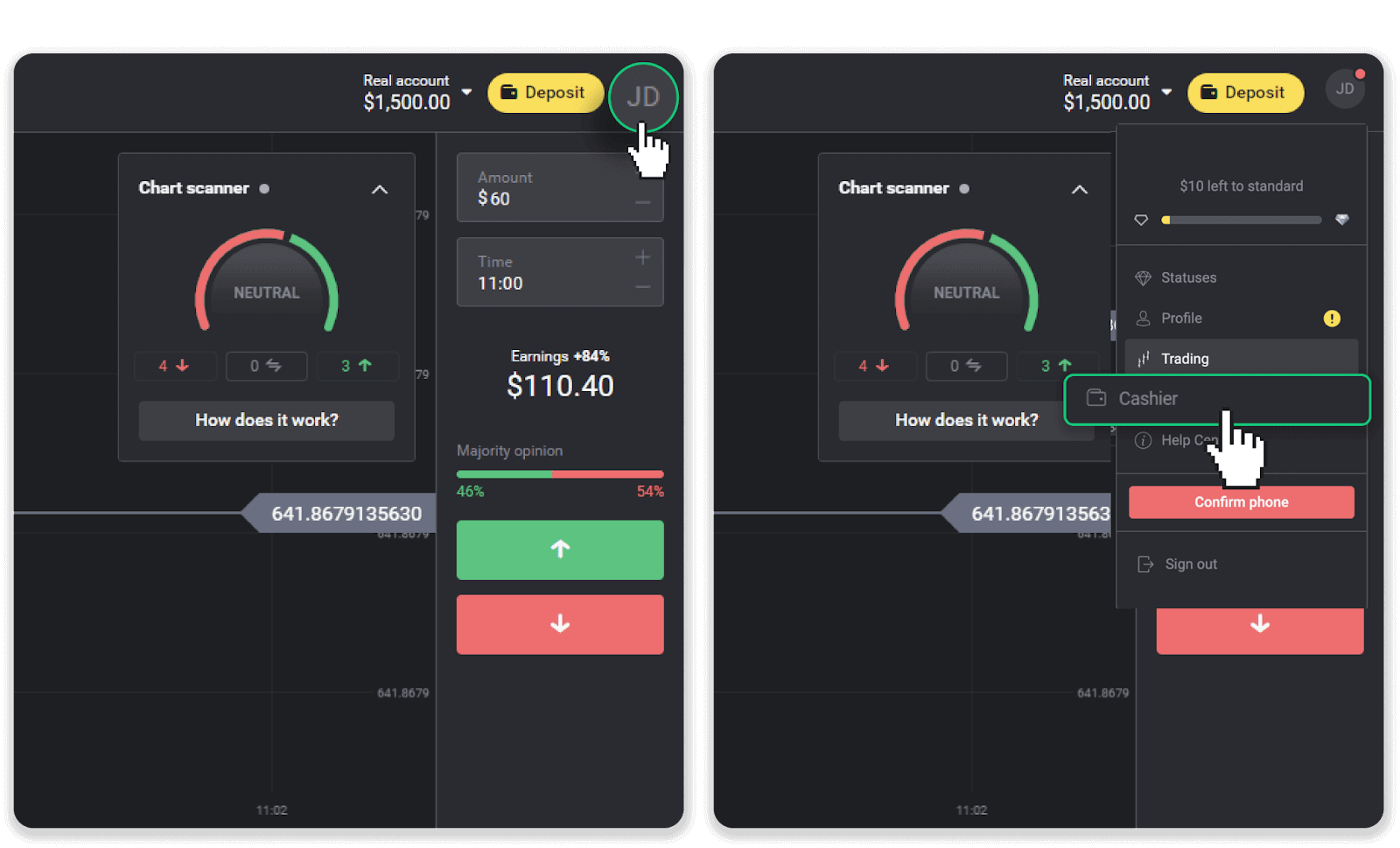 Binomo இல் எனது வங்கிக் கணக்கிற்கு (வங்கி பரிமாற்றம், இணைய வங்கியியல், IMPS வங்கி பரிமாற்றம், NEFT வங்கி பரிமாற்றம், இந்திய பரிவர்த்தனையாளர், நெட்பேங்கிங், மெய்நிகர் கணக்கு, CEPbank, PIX) நிதிகளை எடுப்பது எப்படி