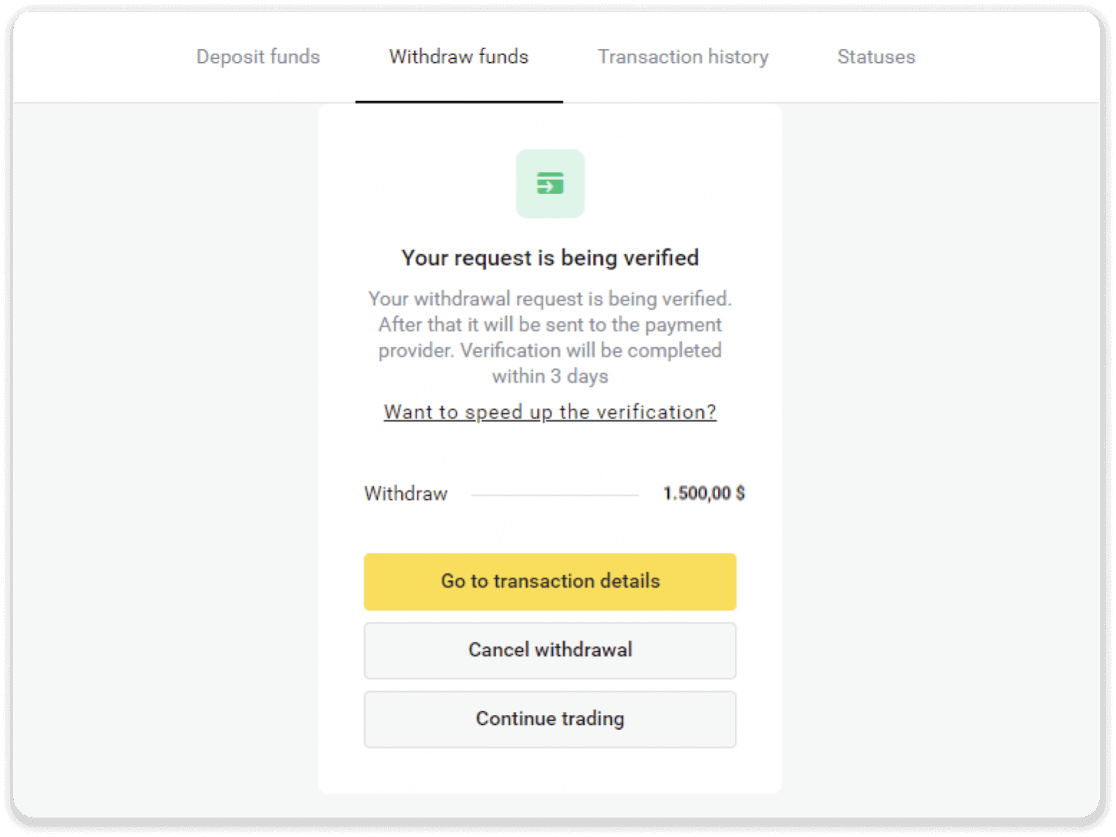 Binomo இல் எனது வங்கிக் கணக்கிற்கு (வங்கி பரிமாற்றம், இணைய வங்கியியல், IMPS வங்கி பரிமாற்றம், NEFT வங்கி பரிமாற்றம், இந்திய பரிவர்த்தனையாளர், நெட்பேங்கிங், மெய்நிகர் கணக்கு, CEPbank, PIX) நிதிகளை எடுப்பது எப்படி
