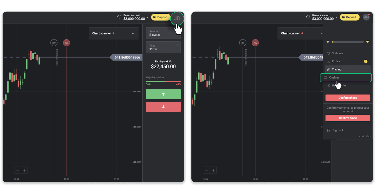 Binomo இல் எனது வங்கிக் கணக்கிற்கு (வங்கி பரிமாற்றம், இணைய வங்கியியல், IMPS வங்கி பரிமாற்றம், NEFT வங்கி பரிமாற்றம், இந்திய பரிவர்த்தனையாளர், நெட்பேங்கிங், மெய்நிகர் கணக்கு, CEPbank, PIX) நிதிகளை எடுப்பது எப்படி