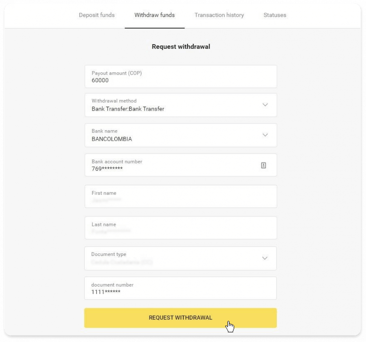 Binomo இல் எனது வங்கிக் கணக்கிற்கு (வங்கி பரிமாற்றம், இணைய வங்கியியல், IMPS வங்கி பரிமாற்றம், NEFT வங்கி பரிமாற்றம், இந்திய பரிவர்த்தனையாளர், நெட்பேங்கிங், மெய்நிகர் கணக்கு, CEPbank, PIX) நிதிகளை எடுப்பது எப்படி